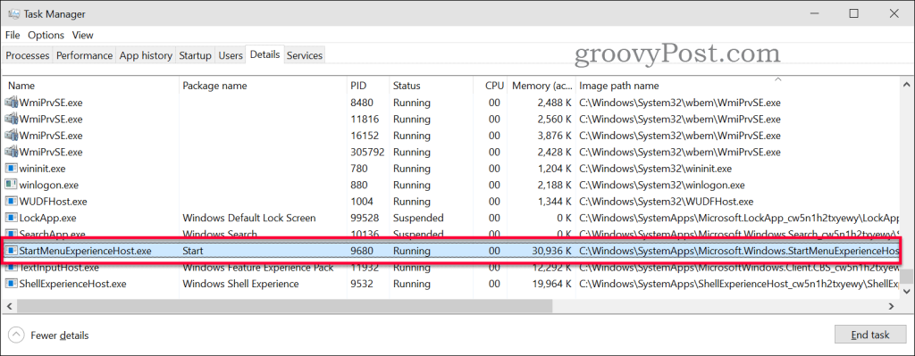 StartMenuExperienceHost.exe là gì và tại sao nó lại chạy?