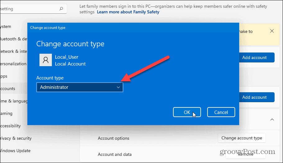 如何在 Windows 11 上添加本地用戶帳戶