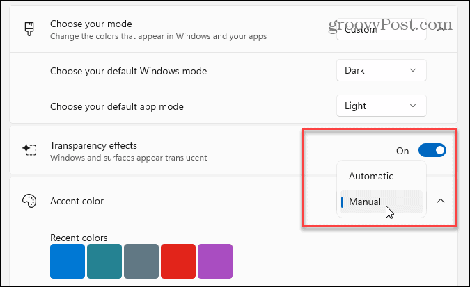 วิธีการเปลี่ยนเมนูเริ่มของ Windows 11 และสีของแถบงาน