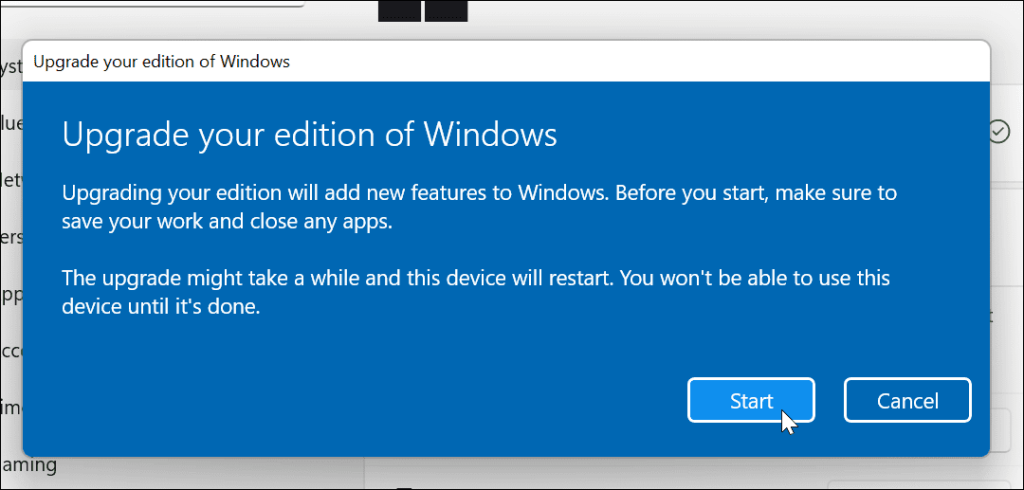 Cum să faceți upgrade de la Windows 11 Home la Pro