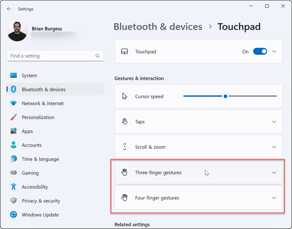 Windows 11에서 터치패드 제스처를 사용자 지정하는 방법