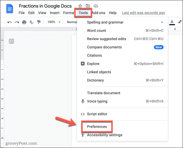 Как писать дроби в Google Docs