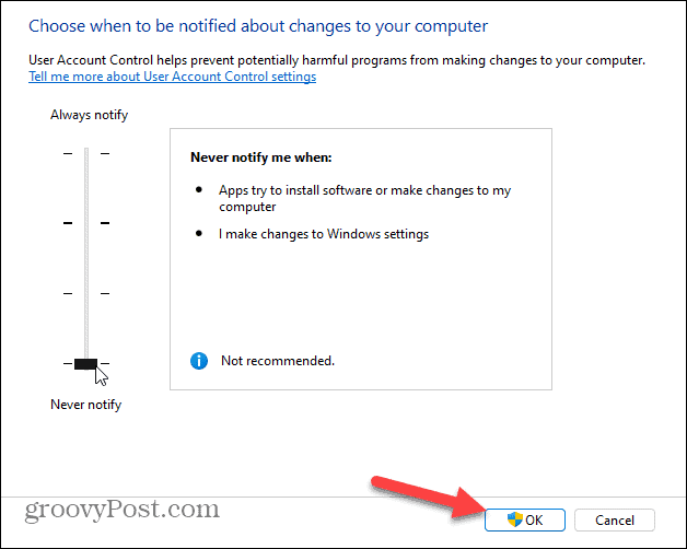 Come disabilitare il controllo dell'account utente (UAC) su Windows 11