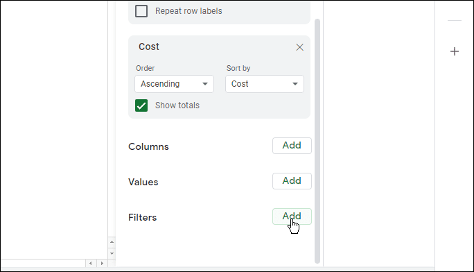 Draaitabellen vernieuwen in Google Spreadsheets