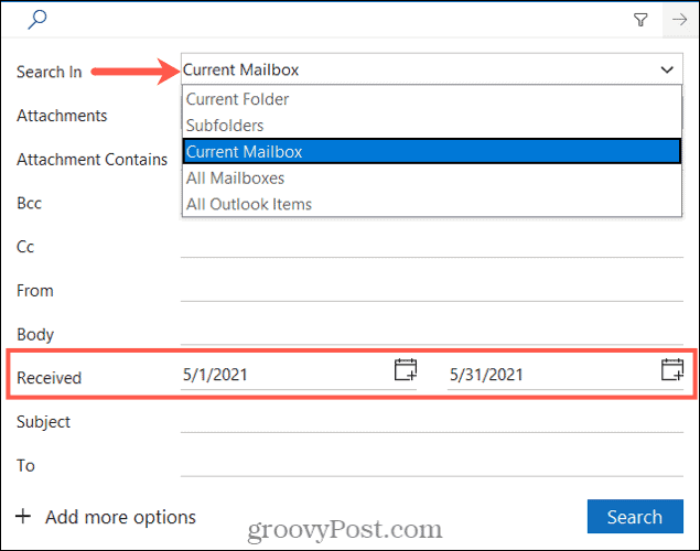 Cum să găsiți și să ștergeți e-mailurile după dată în Microsoft Outlook