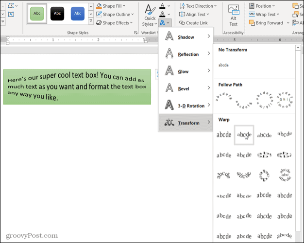 Microsoft Word でテキスト ボックスを挿入して書式設定する方法