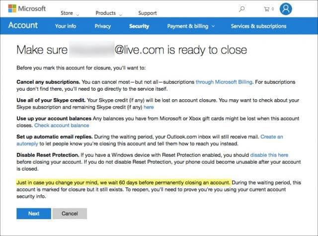 Cum să ștergeți definitiv contul Hotmail, Windows Live și Outlook