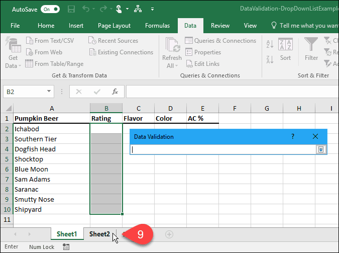 Cum se creează liste drop-down utilizând validarea datelor în Microsoft Excel