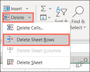 Microsoft Excel で空白行を見つけて削除する方法