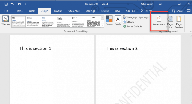 Microsoft Word에서 문서에 워터마크를 추가하는 방법