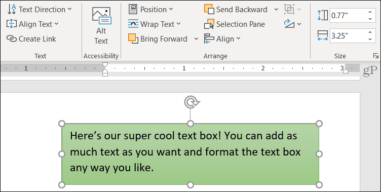 Microsoft Word でテキスト ボックスを挿入して書式設定する方法