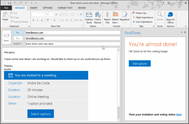 Как использовать новую надстройку Microsoft FindTime для Outlook