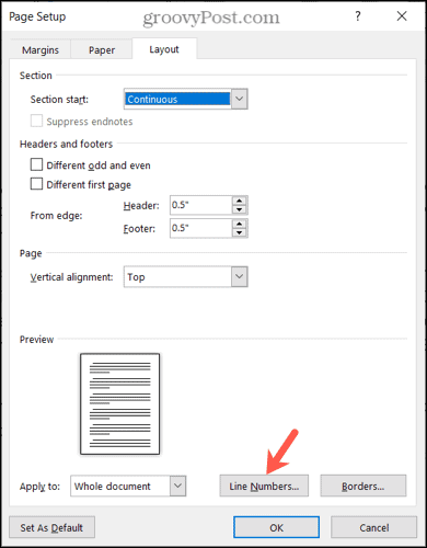 Cum să activați și să personalizați numerele de linie în Microsoft Word