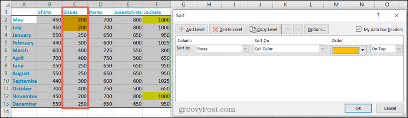 Cách sử dụng Tính năng sắp xếp tùy chỉnh trong Microsoft Excel