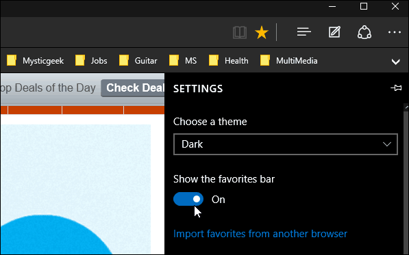 Importieren Sie Chrome-, IE- oder Firefox-Lesezeichen in Legacy Microsoft Edge