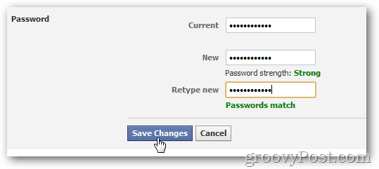 Как изменить свой пароль на Facebook