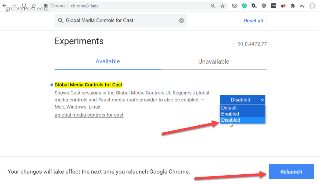 Come disabilitare i controlli multimediali di Chromecast su Google Chrome