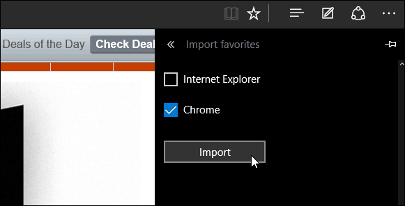 Chrome, IE 또는 Firefox 책갈피를 레거시 Microsoft Edge로 가져오기
