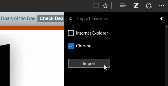 Importieren Sie Chrome-, IE- oder Firefox-Lesezeichen in Legacy Microsoft Edge