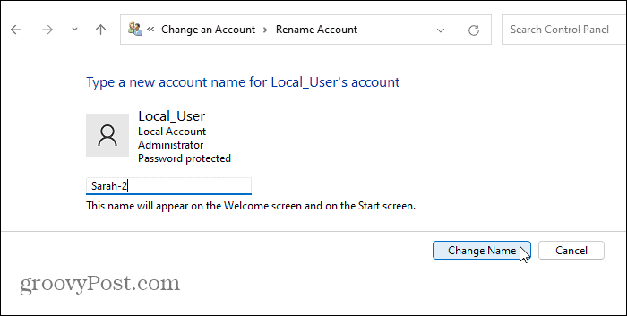 Windows 11에서 계정 이름을 변경하는 방법