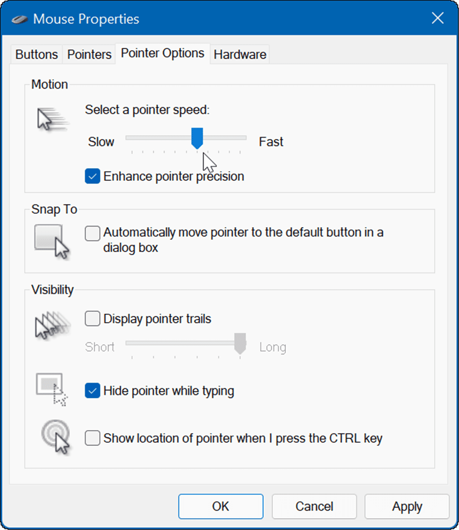 Cómo cambiar la sensibilidad del mouse en Windows