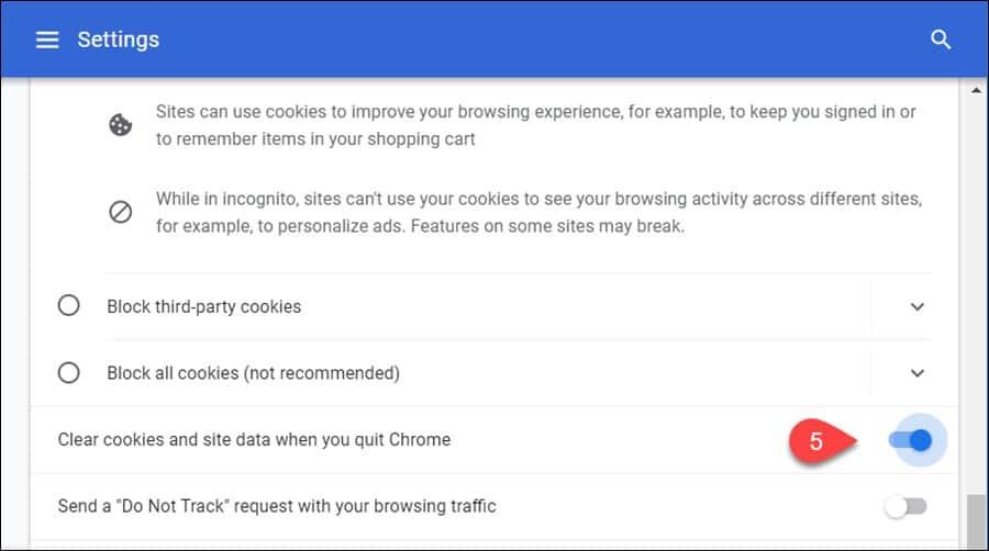 Automatisch Google Chrome-browsercookies verwijderen bij afsluiten
