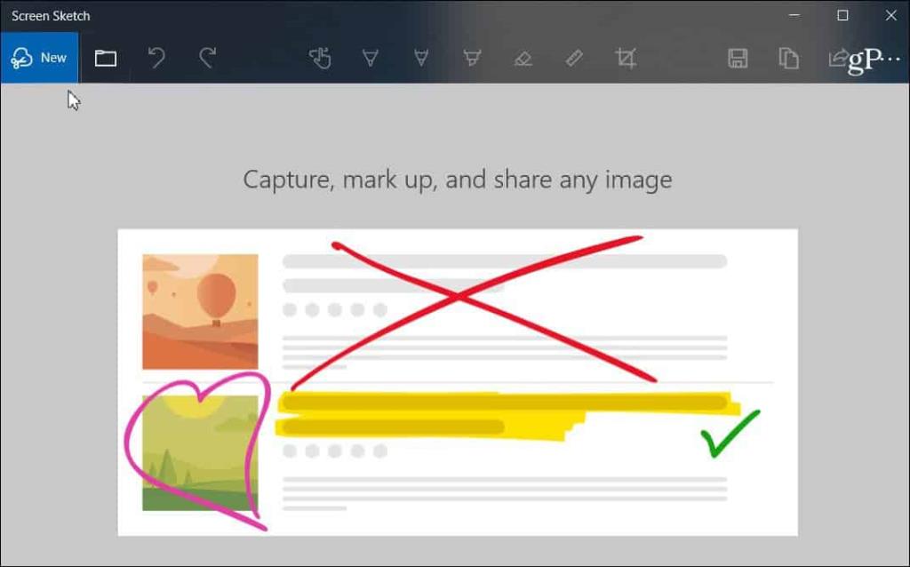 Luați și adnotați capturi de ecran cu noul instrument Snip & Sketch pe Windows 10