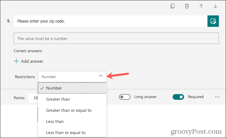 Come utilizzare le restrizioni per le domande in Microsoft Forms