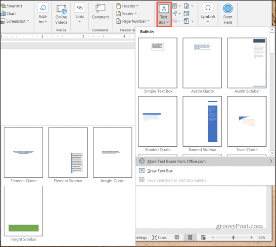 So fügen Sie ein Textfeld in Microsoft Word ein und formatieren es