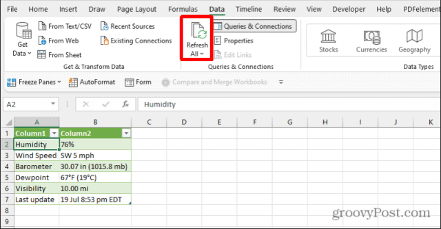 So funktioniert Web Scraping in Excel: Importieren Sie Daten aus dem Web