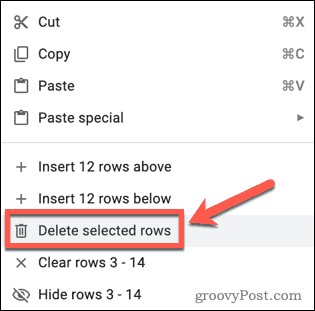 Comment supprimer des lignes vides dans Google Sheets