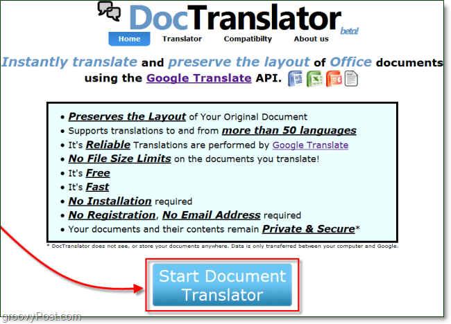 免費 DocTranslator 翻譯文檔而不丟失格式