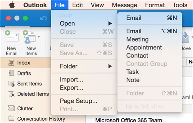 Mac용 Outlook에서 새로운 전체 화면 보기를 사용하는 방법