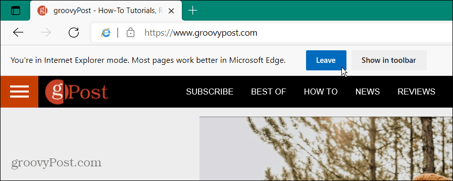 Edge에서 Internet Explorer 모드로 웹 사이트를 여는 방법