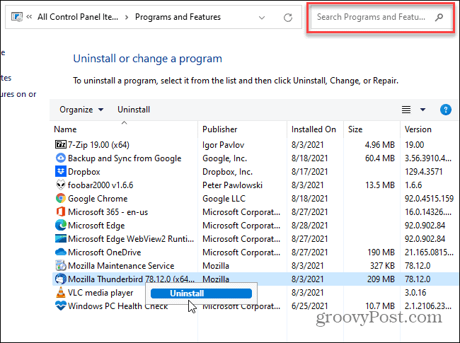 Cara Menyahpasang Apl pada Windows 11