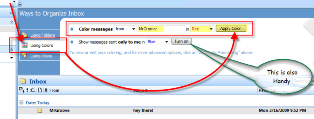 تنظيم علبة الوارد الخاصة بك في Microsoft Outlook باستخدام الألوان