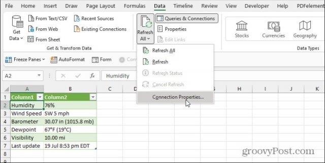 So funktioniert Web Scraping in Excel: Importieren Sie Daten aus dem Web
