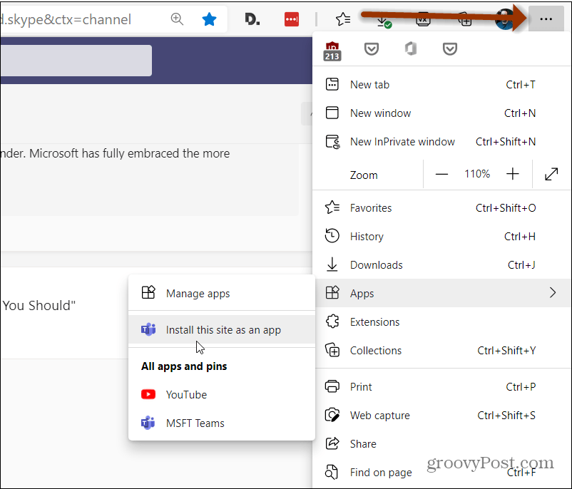 Como instalar o Microsoft Teams como um aplicativo Web (PWA) no Windows 10