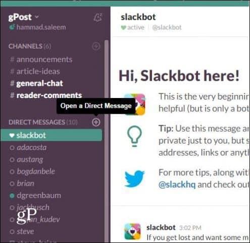 Sfat Slack: creează un chat de grup din mers