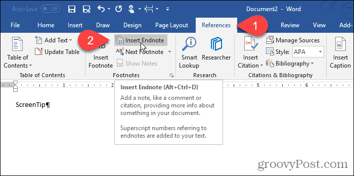 Cum să lucrați cu sfaturi pentru ecran în Microsoft Word