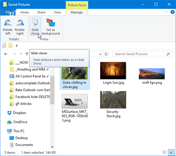 Cum să redați o prezentare de diapozitive foto în Windows 10 din File Explorer