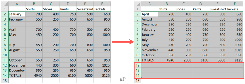 Microsoft Excel で空白行を見つけて削除する方法