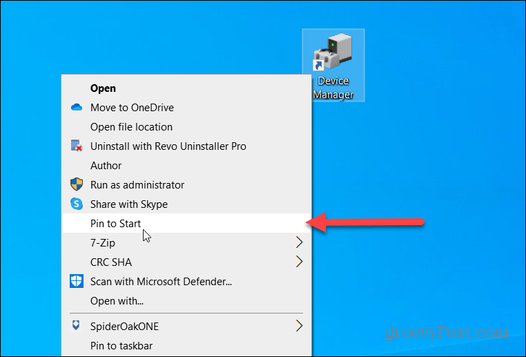 Come creare un collegamento a Gestione dispositivi su Windows 10