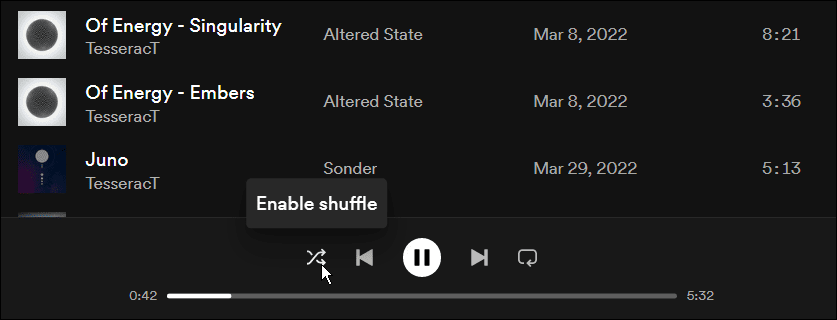 Come risolvere Spotify Shuffle non funzionante