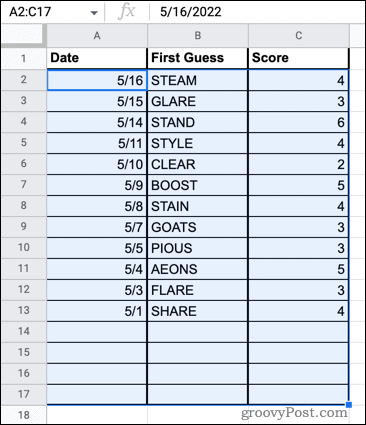 Comment supprimer des lignes vides dans Google Sheets