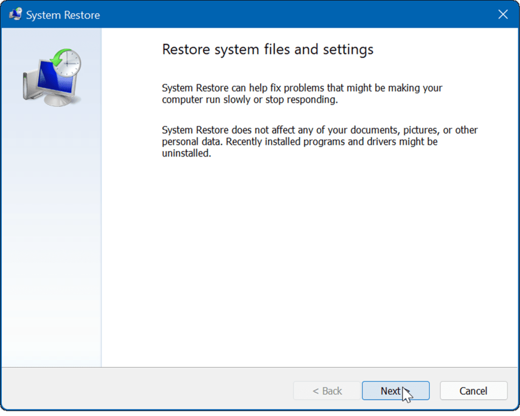 Een herstelpunt maken op Windows 11
