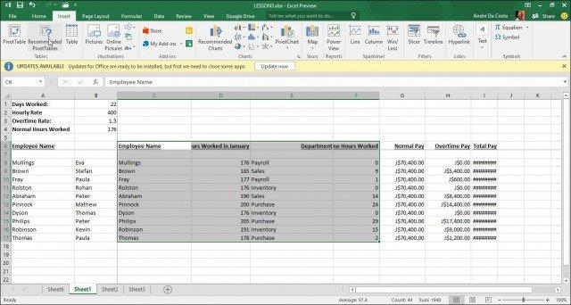 Microsft Excel에서 피벗 테이블을 만드는 방법