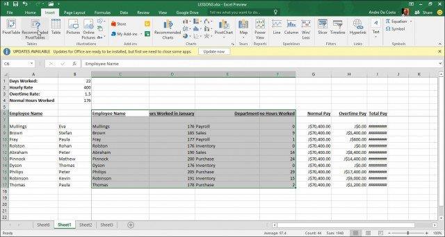 Bagaimana untuk mencipta Jadual Pangsi dalam Microsft Excel