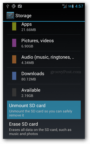 Cách tháo thẻ SD Android trước khi tháo