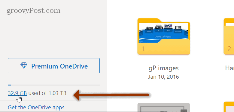 OneDrive에 있는 저장 공간의 양을 확인하는 방법